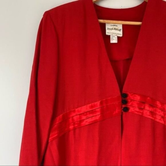 Vintage Joseph Ribkoff red fabric spring jacket US 8 - Picture 3 of 6